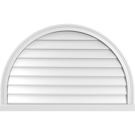 Ekena Millwork Round Top Surface Mount PVC Gable Vent w/ 2"W x 2"P Brickmould Sill Frame, 40"W x 26"H GVPRT40X2603SN